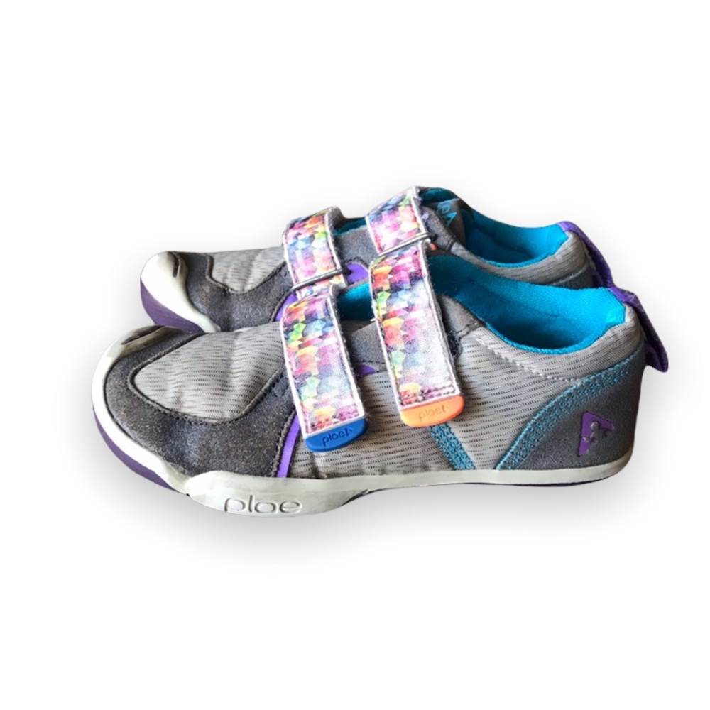 Plae Ty Hematite Playing Sneaker w/ Grey Base & extra Rainbow Straps Sz. 11